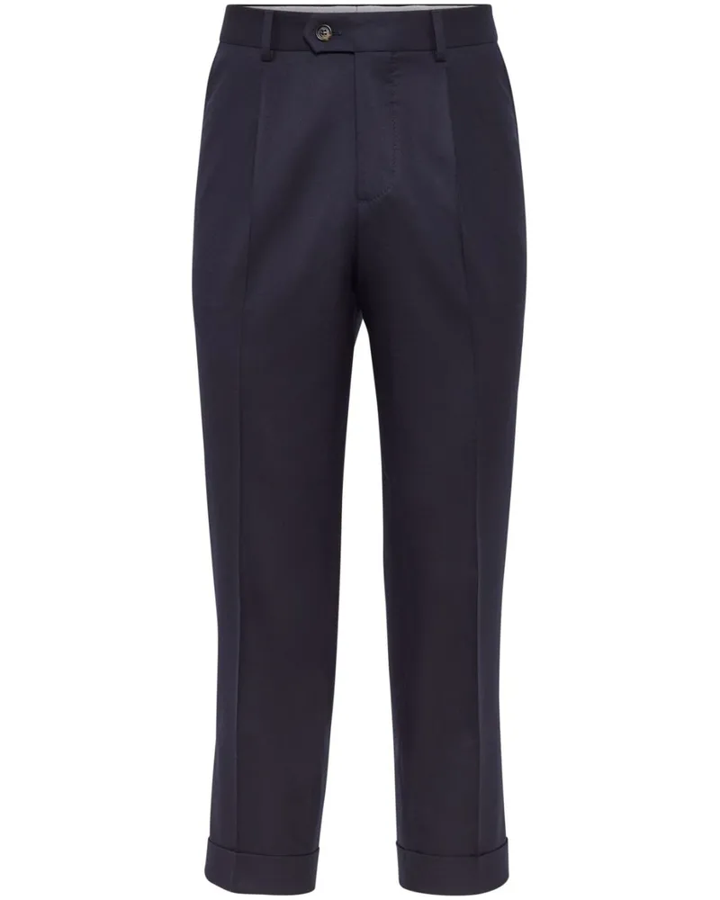 Brunello Cucinelli Klassische Tapered-Hose Blau