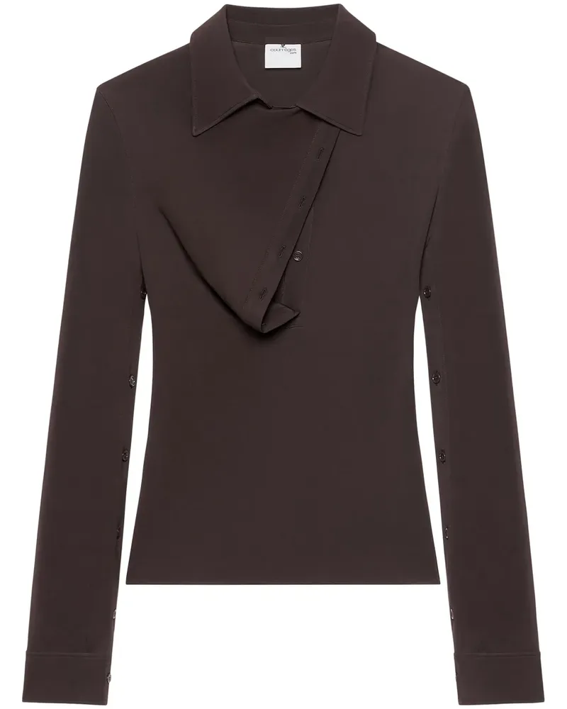 Courrèges Oblique Poloshirt - Braun Braun