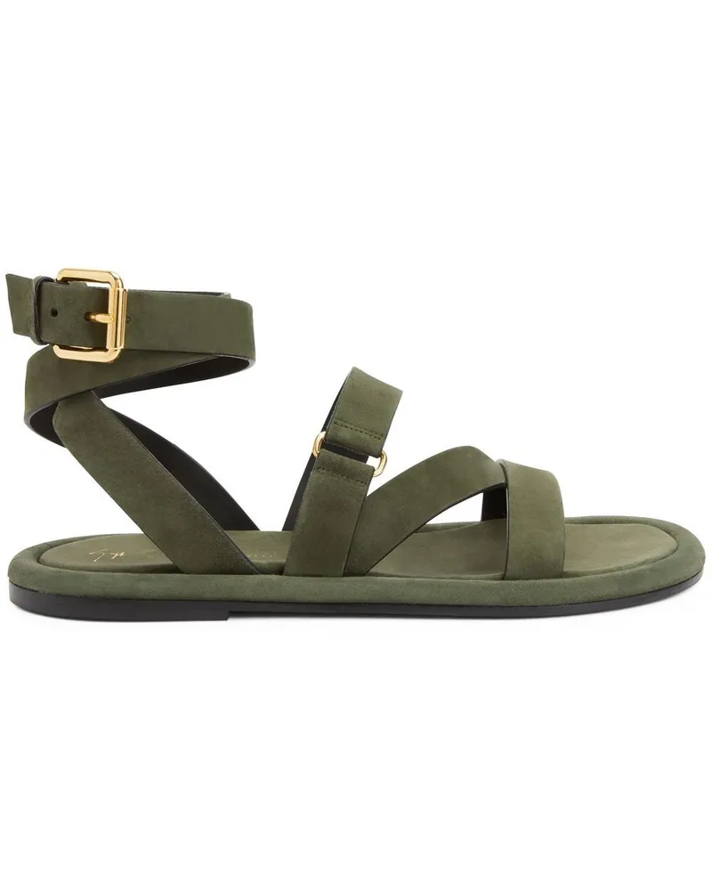 Giuseppe Zanotti Aymon Wildledersandalen mit Schnalle - Grün Grün