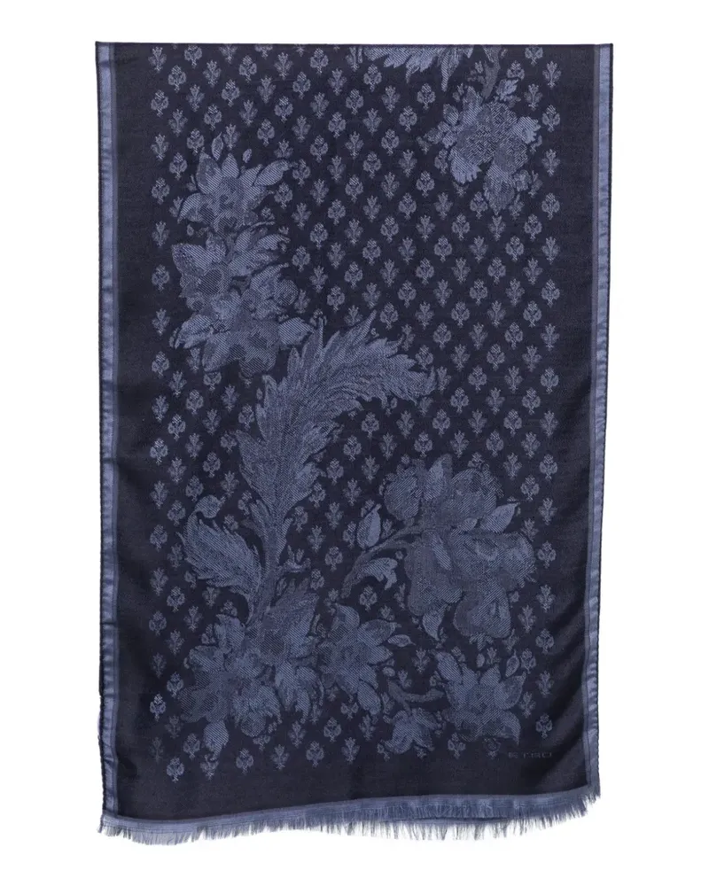 Etro Schal mit Jacquard-Blumenmuster - Blau Blau