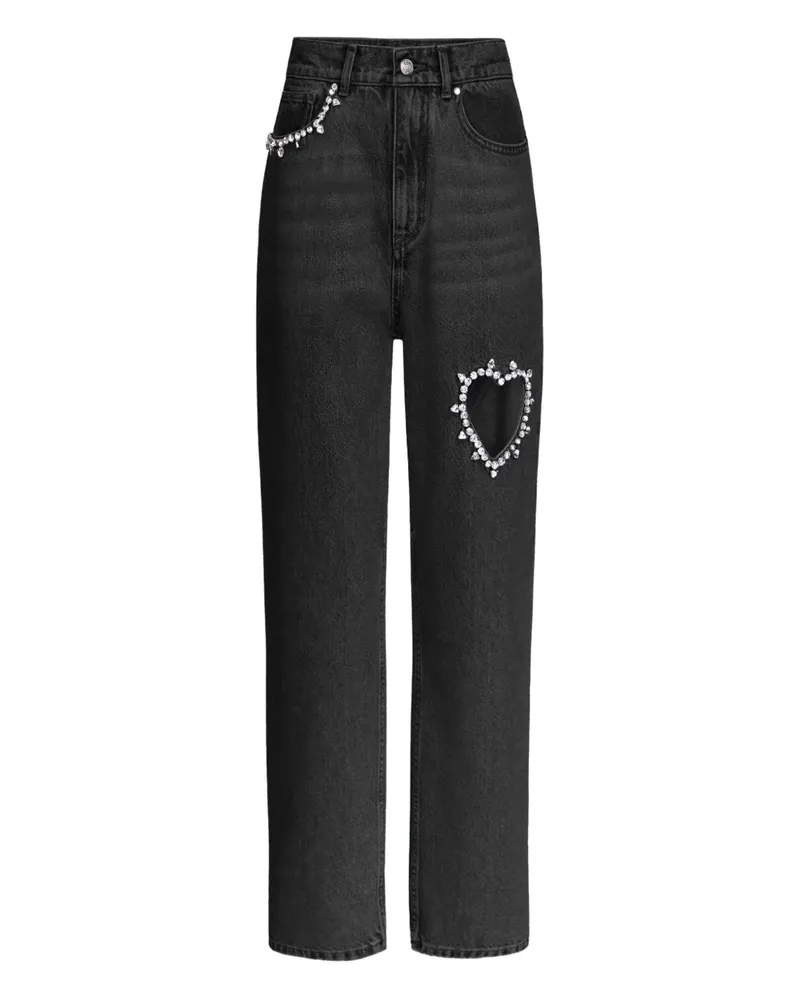 Area Jeans mit Kristallherz - Schwarz Schwarz