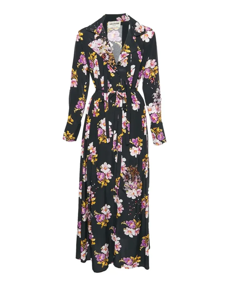 Zadig & Voltaire Defile floral-print midi dress - Schwarz Schwarz