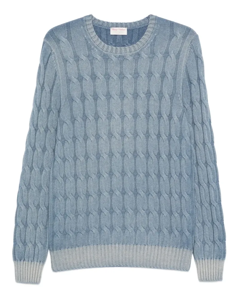 Gran Sasso Pullover mit Zopfmuster - Blau Blau