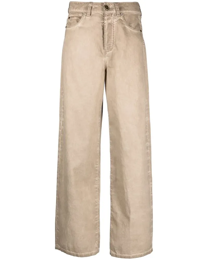 Uma Wang High-Waist-Jeans mit geradem Bein - Nude Nude