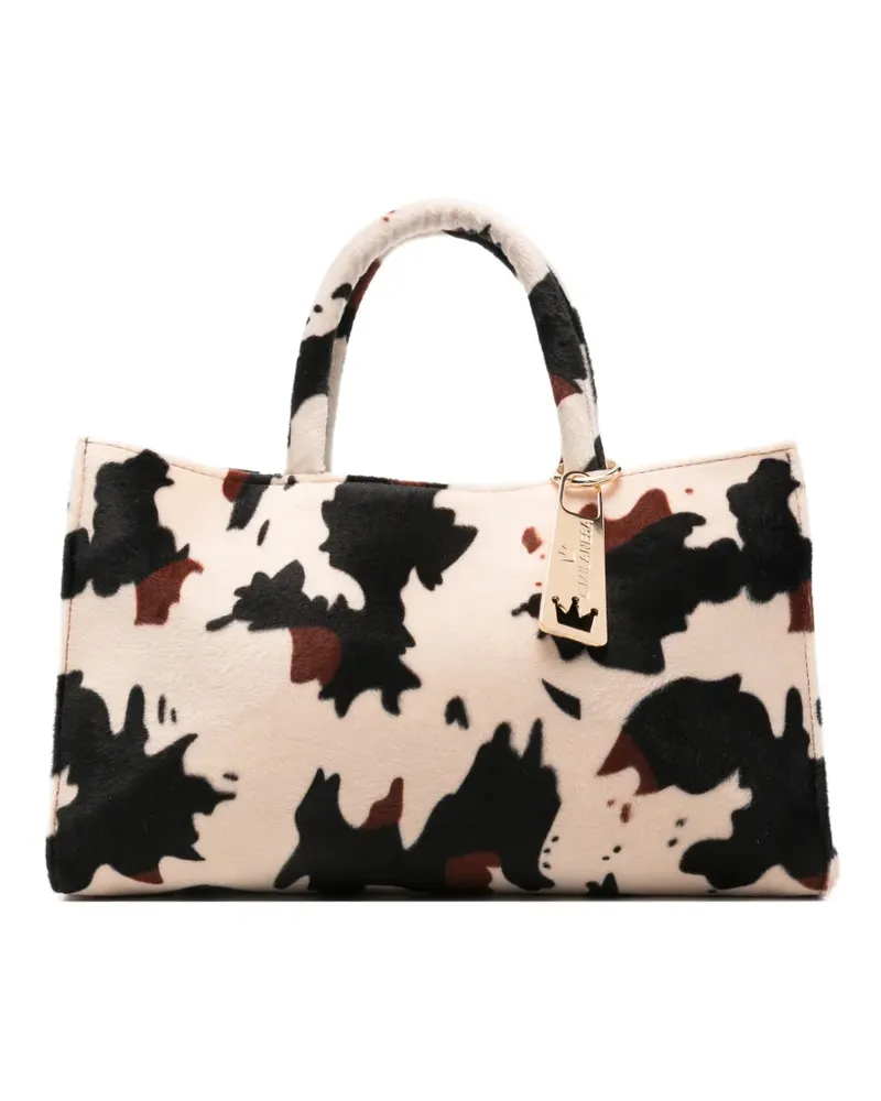 La Milanesa Michel Tote Bag mit Kuh-Print - Nude Nude