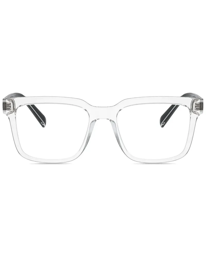 Dolce & Gabbana Eckige Brille mit Logo-Print - Weiß Weiß