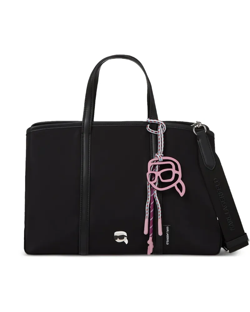 Karl Lagerfeld Abnehmbare Ikon Satchel-Tasche - Schwarz Schwarz