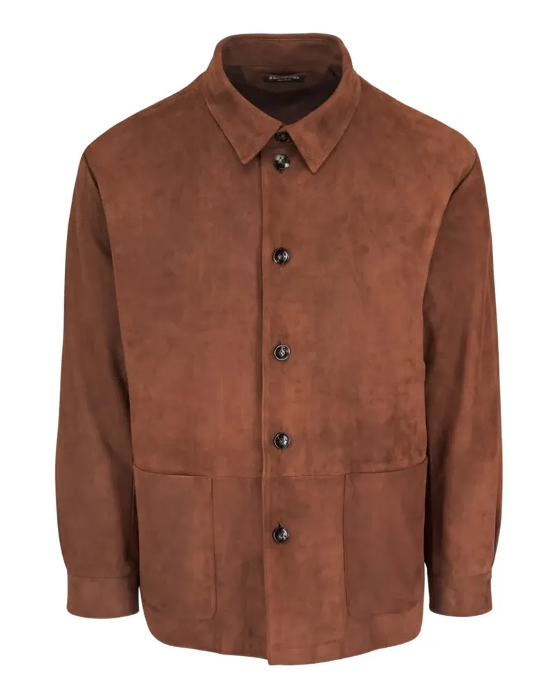 Kiton Wildlederjacke mit Knöpfen - Braun Braun
