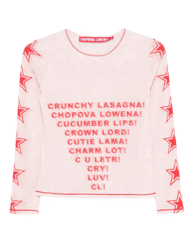 CHOPOVA LOWENA Chunchy Lasagne star-graphic top - Rosa Rosa