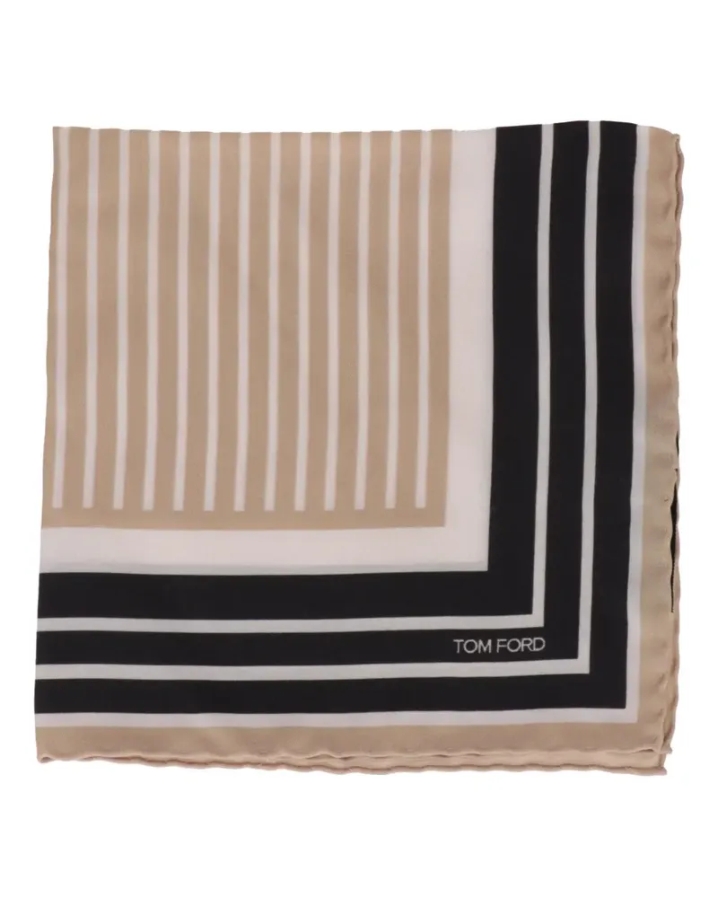 Tom Ford striped pocket square - Nude Nude