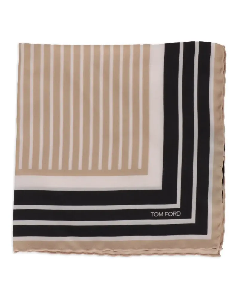 Tom Ford striped pocket square - Nude Nude