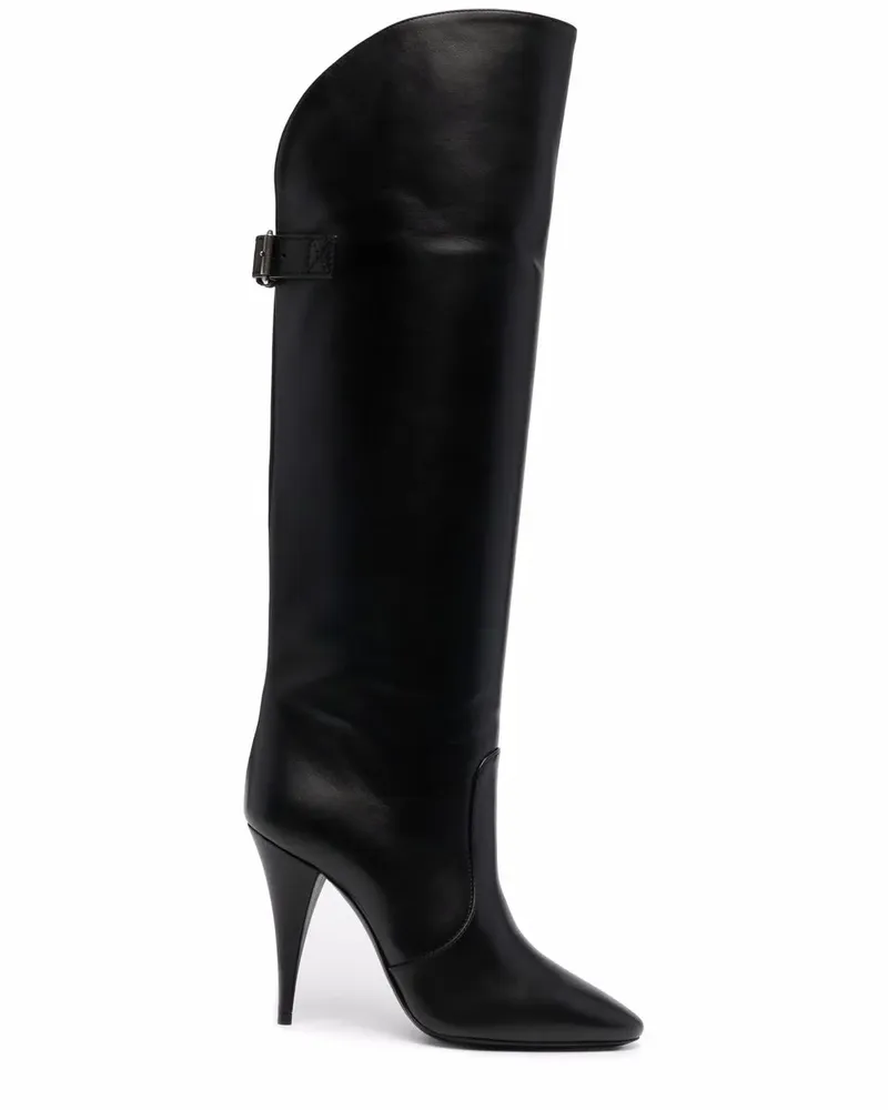 Saint Laurent Kniehohe 'Harper' Stiefel, 110mm - Schwarz Schwarz