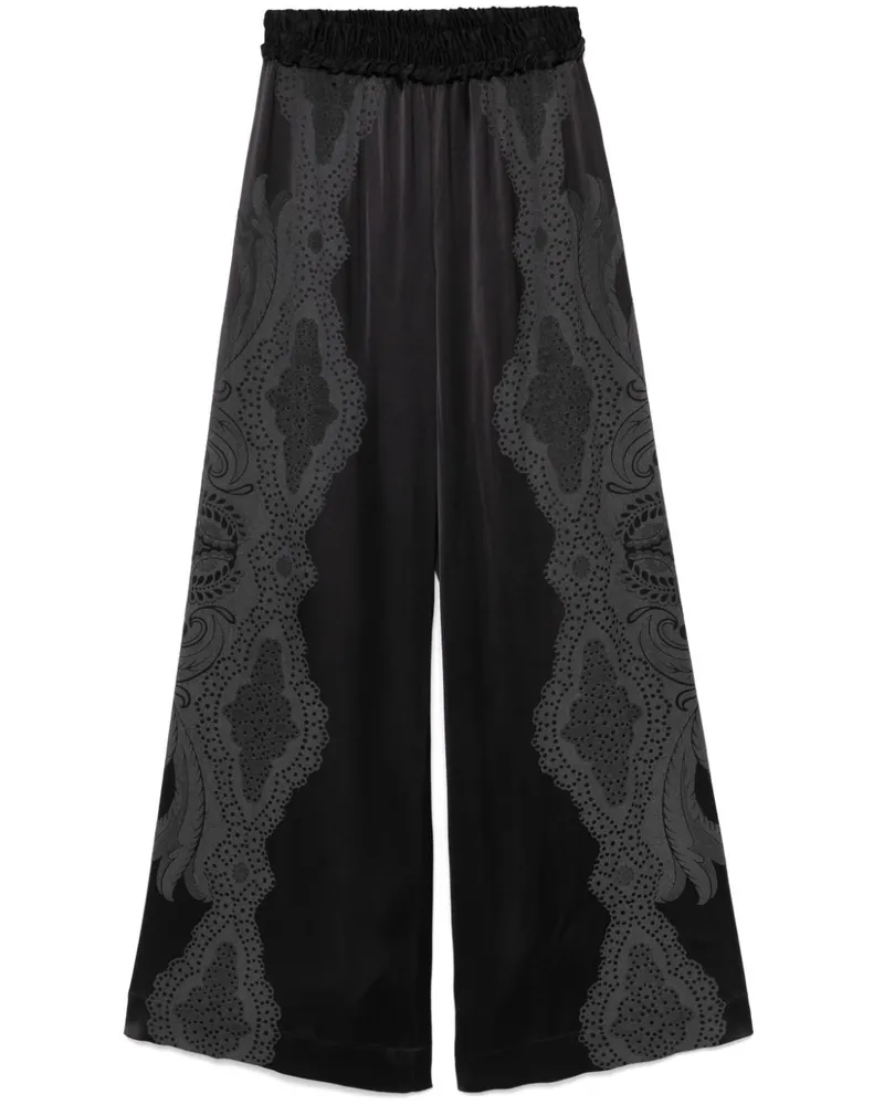 La DoubleJ Portal Laser Palazzohose - Schwarz Schwarz