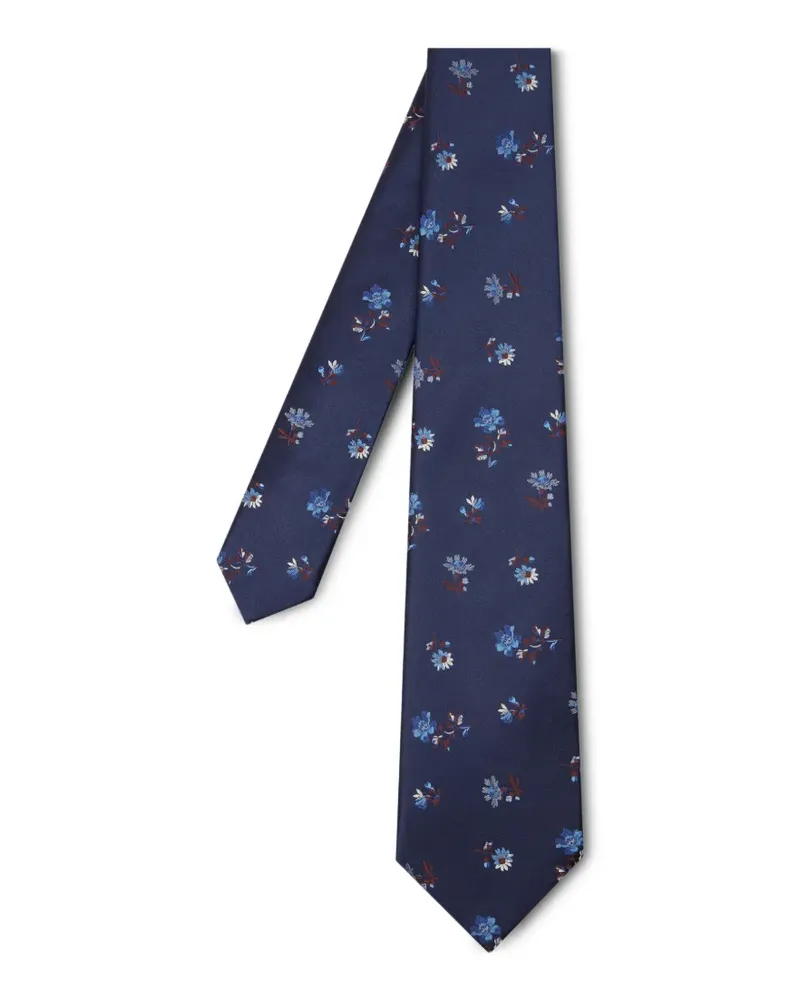 Paul Smith Marineblaue Krawatte aus Seide Blau