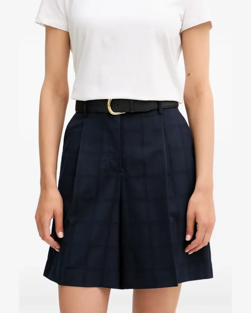 Iceberg Karierte Shorts mit Falten - Blau Blau
