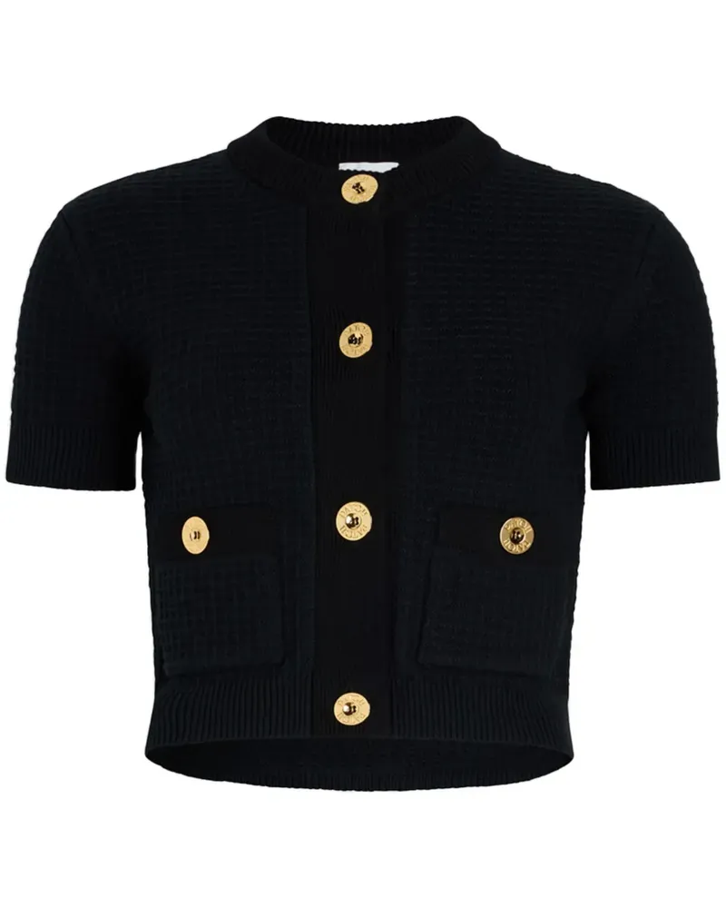 Patou Cropped-Cardigan in Waffelstrick - Blau Blau