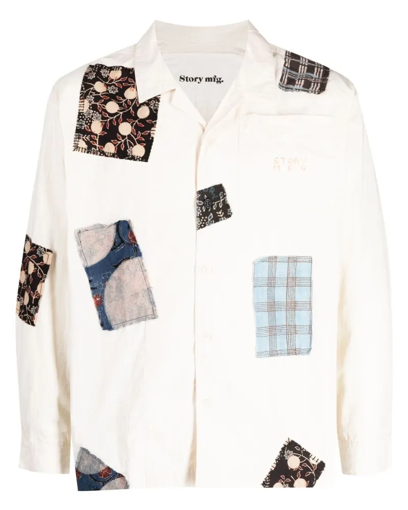 STORY mfg. Greetings Hemd im Patchwork-Look - Nude Nude