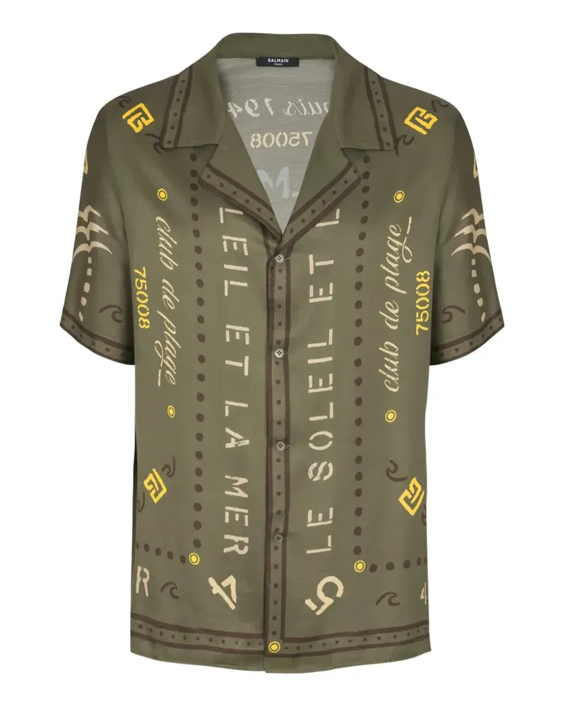 Balmain Gemustertes Hemd - Grün Grün