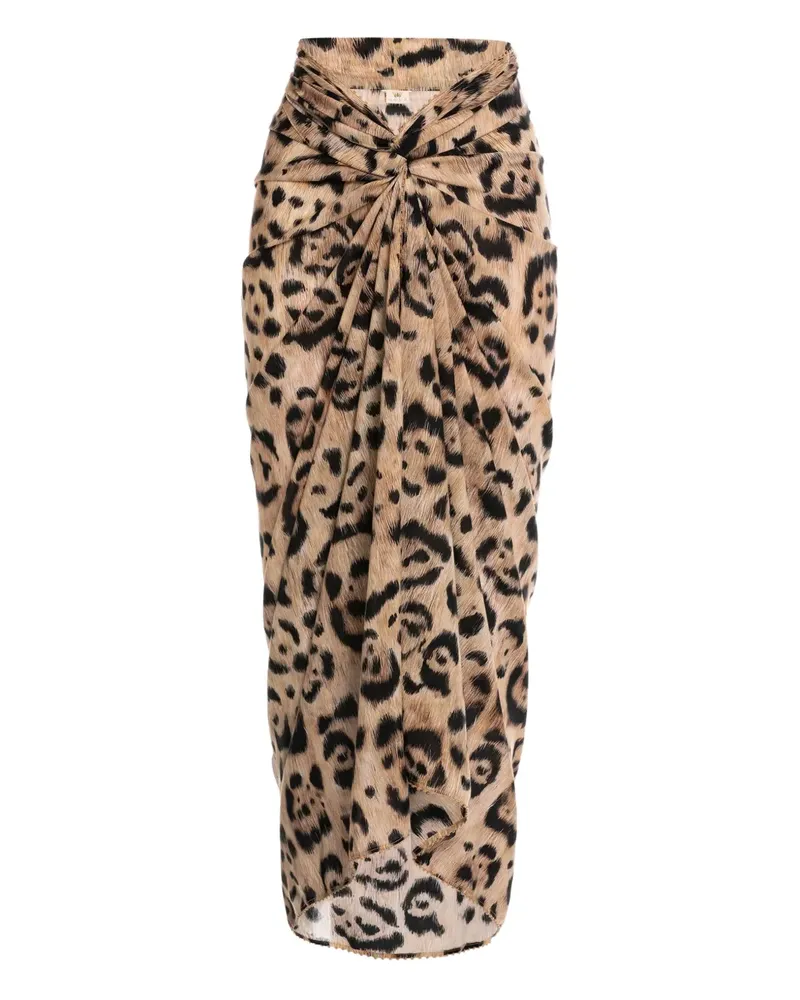 AGUA BENDITA Kaftan mit Leoparden-Print - Nude Nude
