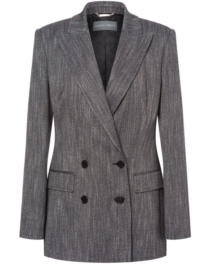 Alberta Ferretti Blazer mit Fischgrätenmuster - Grau Grau