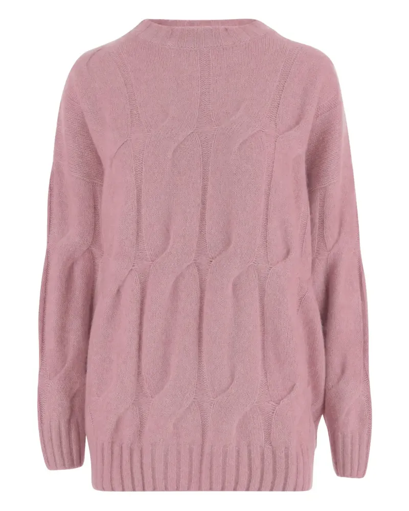 ALLUDE Pullover mit Zopfmuster - Rosa Rosa
