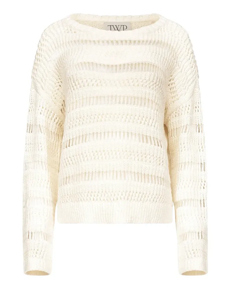 TWP open-knit wide-neck sweater - Nude Nude