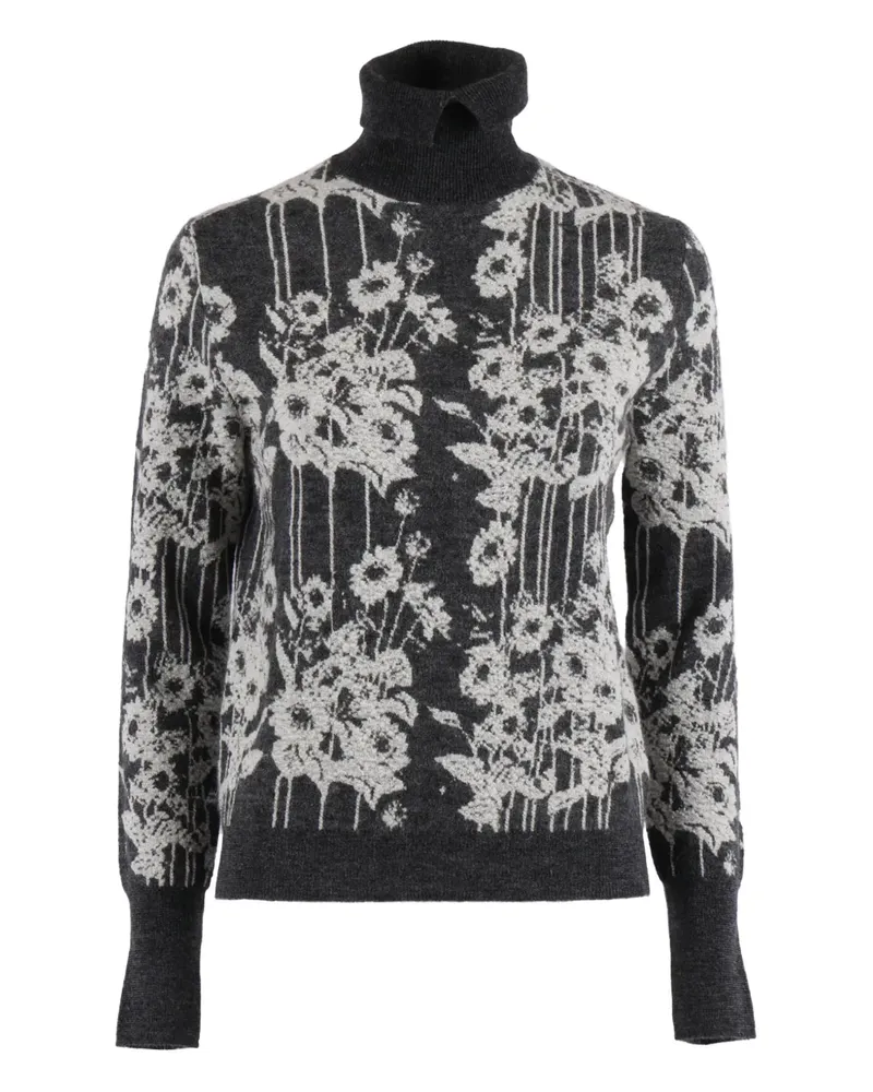 Ballantyne Rollkragenpullover mit Blumen-Print - Schwarz Schwarz