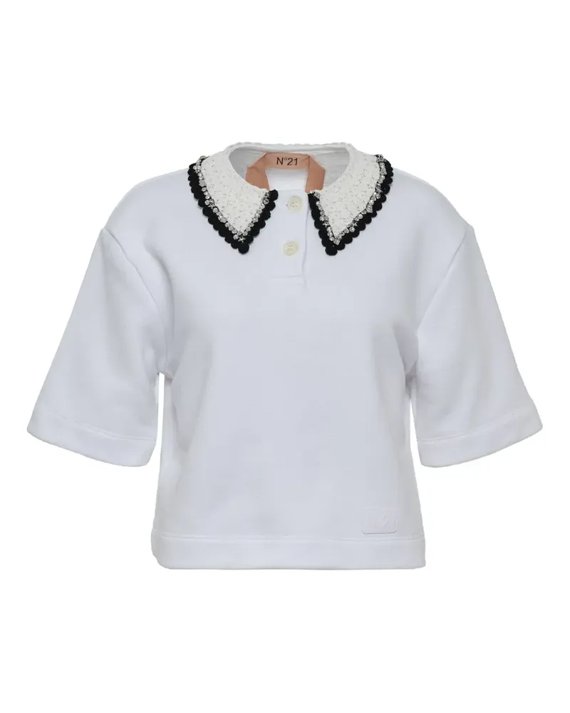 N° 21 Verziertes Poloshirt - Weiß Weiß