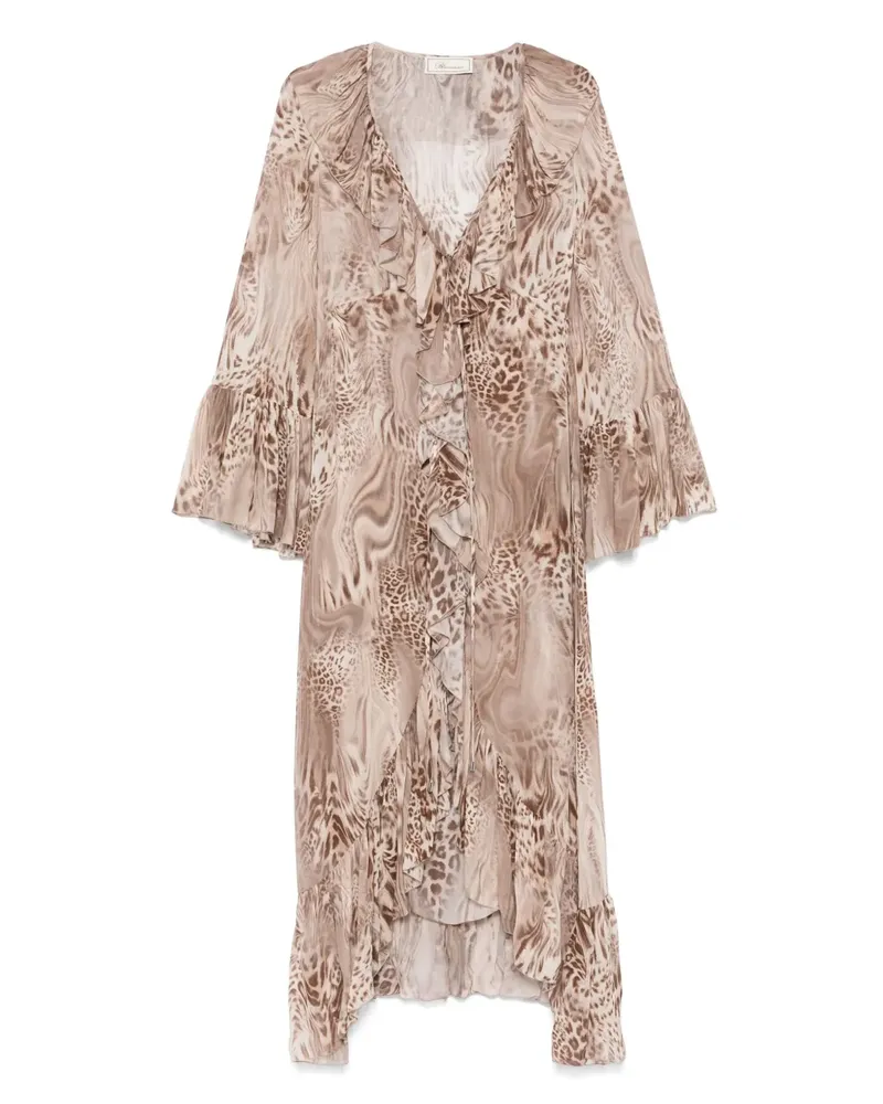 Blumarine Maxikleid mit Print - Nude Nude