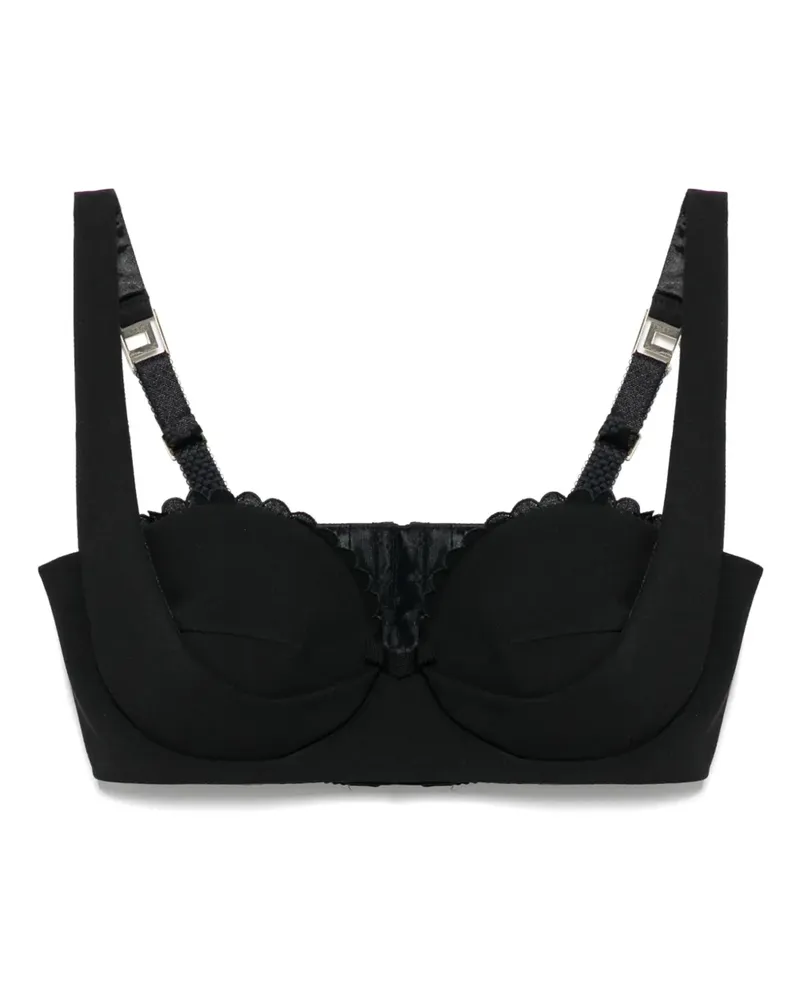Elisabetta Franchi Krepp-Bustier mit Wellensaum - Schwarz Schwarz