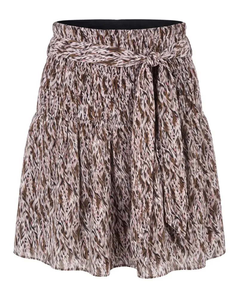 Kristina Ti abstract-print smocked mini skirt - Braun Braun