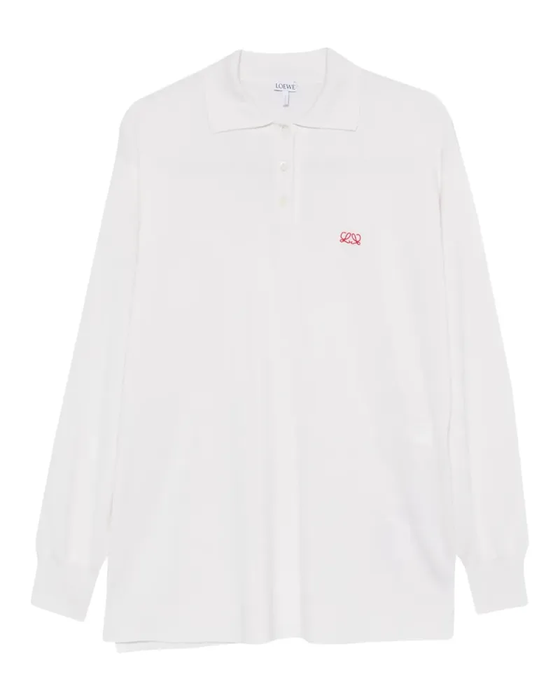 Loewe logo-embroidered polo-top - Weiß Weiß