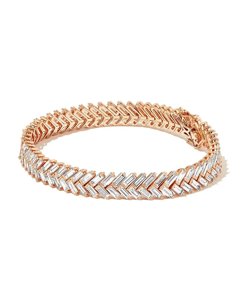 ANITA KO 18kt Zipper Rotgoldarmband mit Diamanten - Rosa Rosa