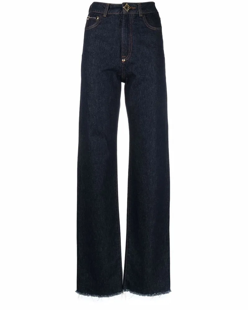 Philipp Plein Gerade High-Waist-Jeans - Blau Blau