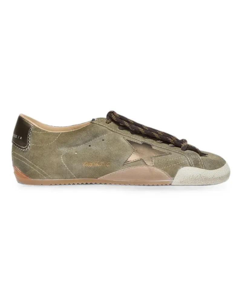 Golden Goose True-Star in olive suede with gold star sneakers - Grün Grün