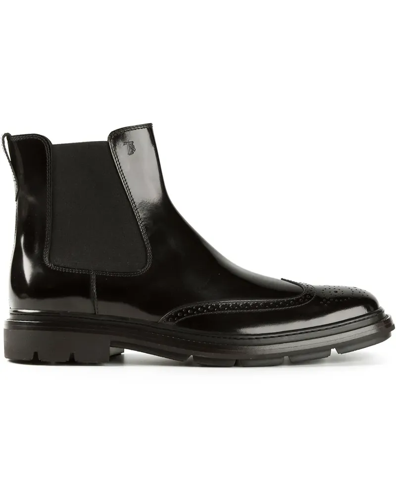 TOD'S brogue detailing Chelsea boots - Schwarz Schwarz