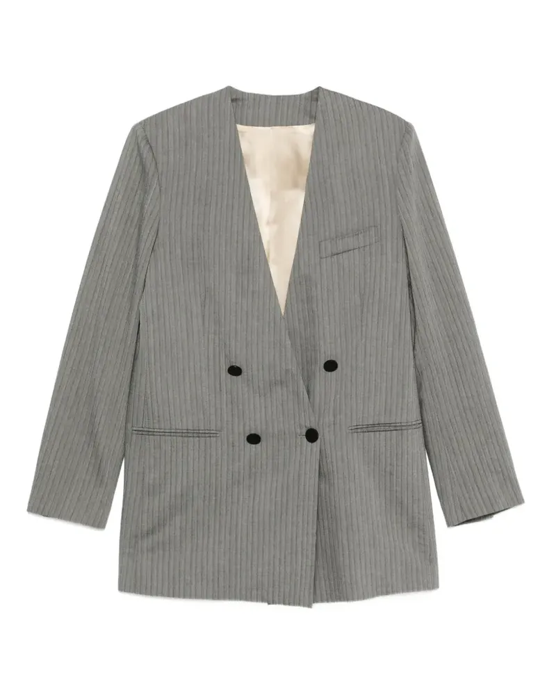 Alberta Ferretti Doppelreihiges Sakko mit Nadelstreifen - Grau Grau