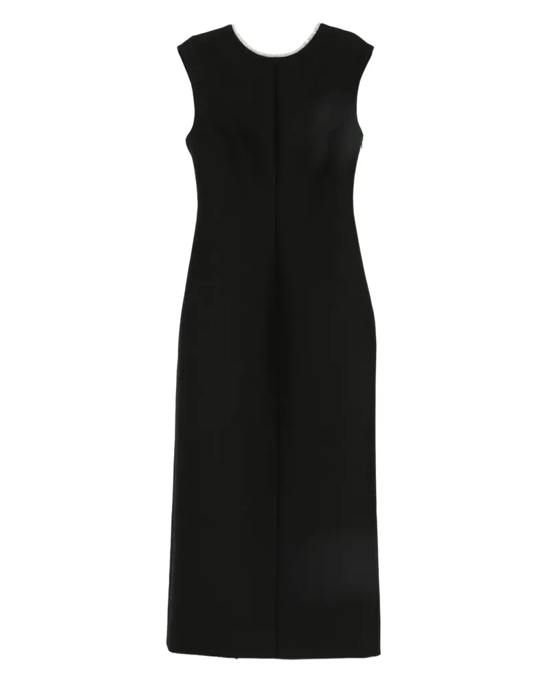 Róhe Midikleid mit Kragenverzierung - Schwarz Schwarz