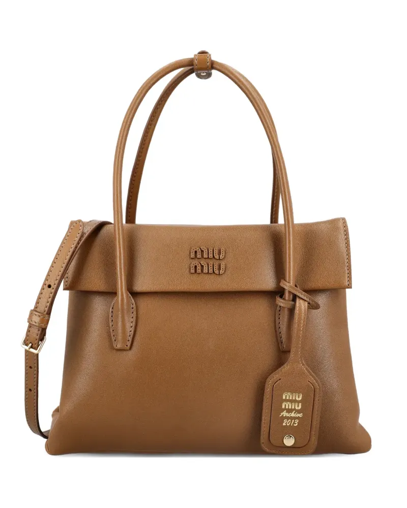 Miu Miu solitaire leather bag - Braun Braun