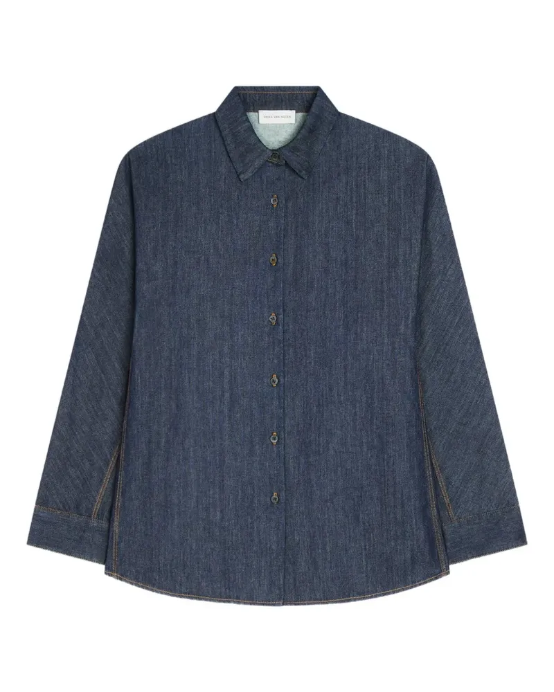 Dries van Noten Jeanshemd mit Kontrastnähten - Blau Blau
