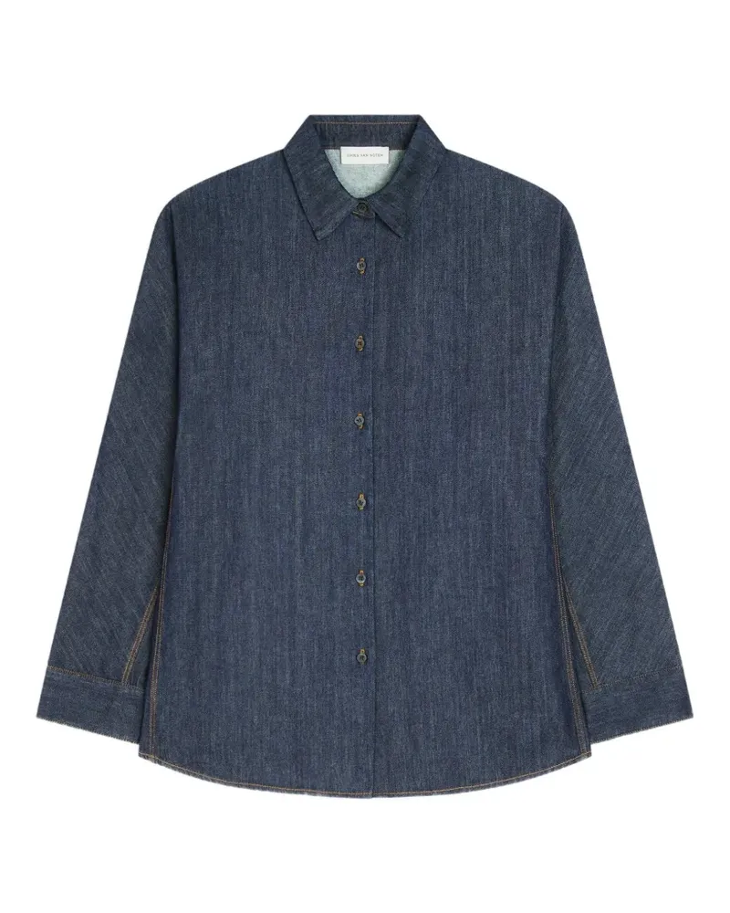 Dries van Noten Jeanshemd mit Kontrastnähten - Blau Blau