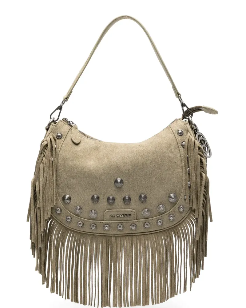 LA CARRIE fringe studded shoulder bag - Grün Grün