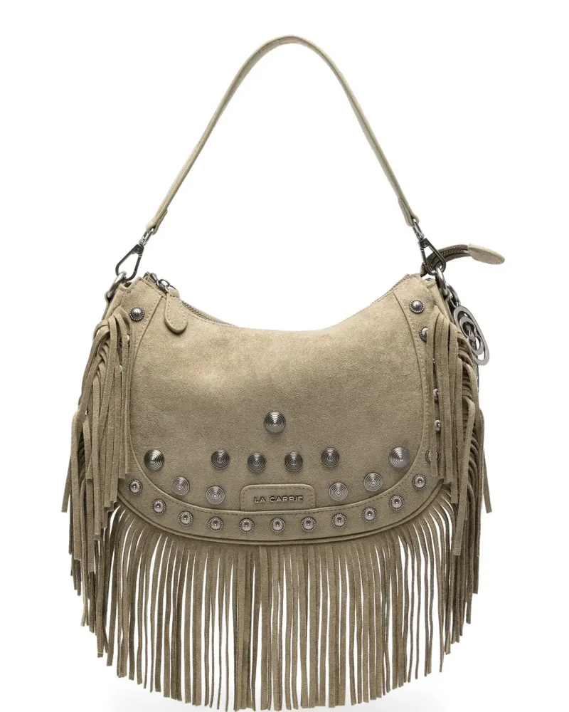 LA CARRIE fringe studded shoulder bag - Grün Grün