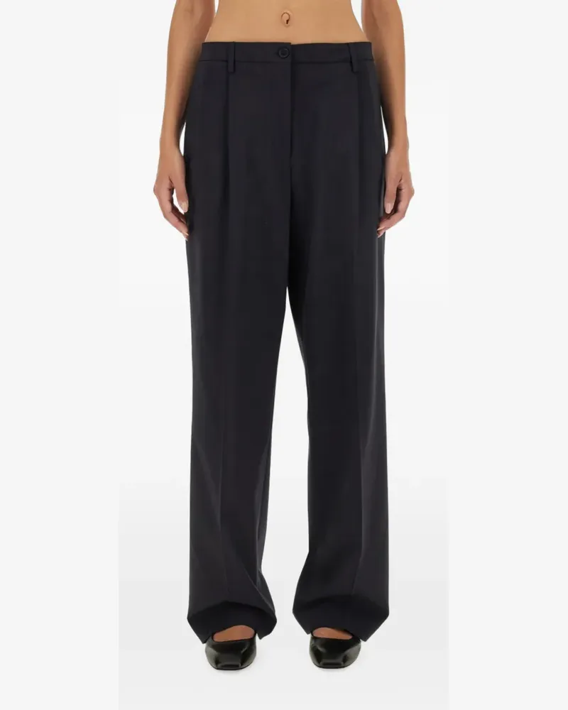 ASPESI Straight-Leg-Hose mit Falten - Blau Blau