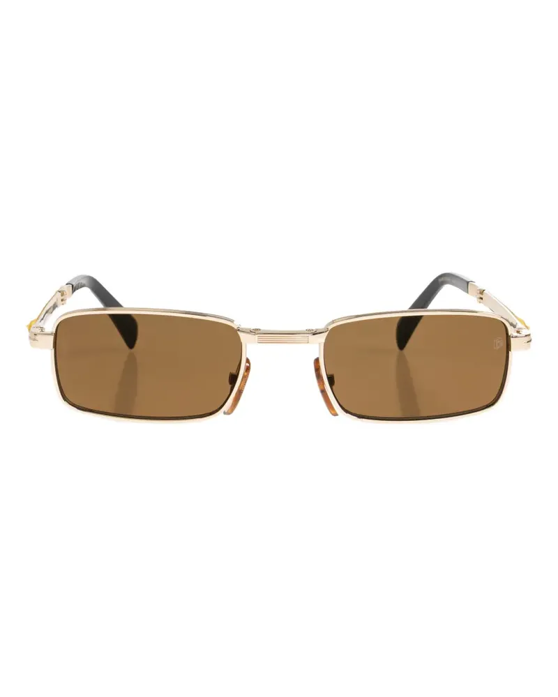 EYEWEAR by DAVID BECKHAM Origami rectangle-frame sunglasses - Gold Gold