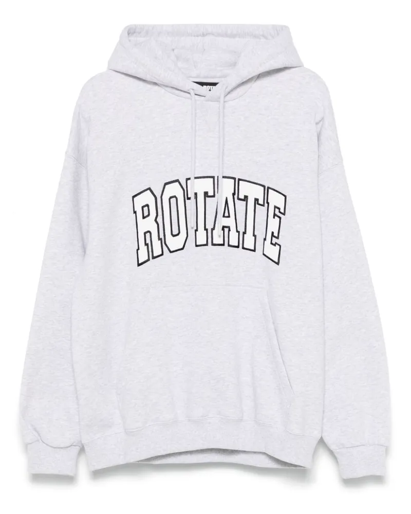 ROTATE Birger Christensen Hoodie mit Logo-Stickerei - Grau Grau