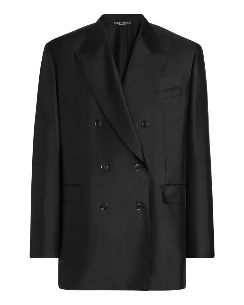 Dolce & Gabbana Sicilia light double-breasted silk twill jacket - Schwarz Schwarz