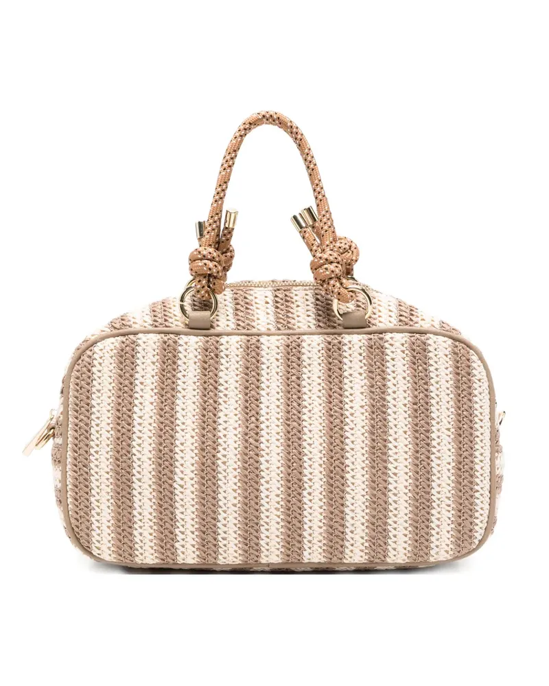 La Milanesa medium Campanula striped tote bag - Nude Nude