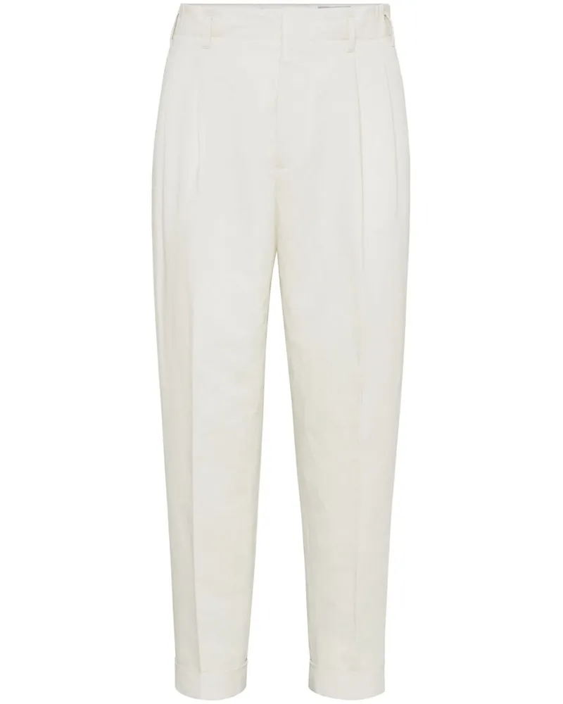Brunello Cucinelli Hose aus Gabardine - Weiß Weiß