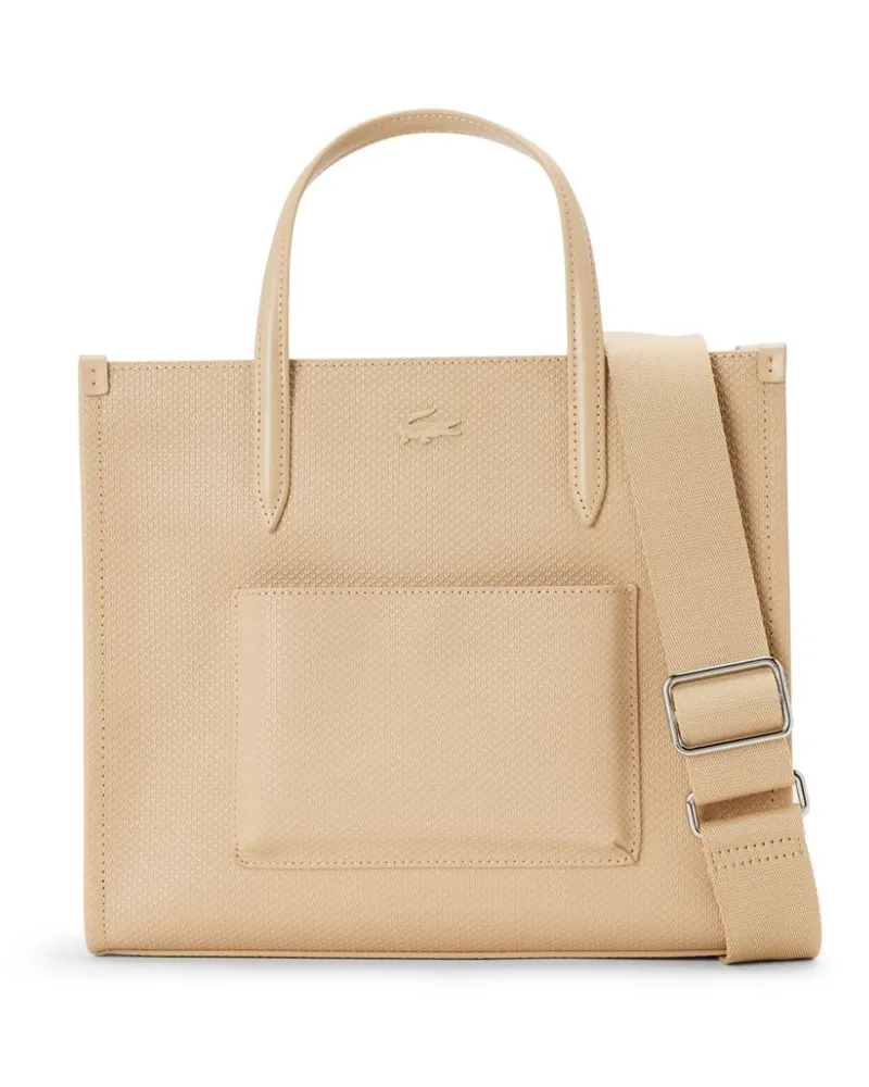 Lacoste Chantaco Shopper mit Logo-Schild Nude